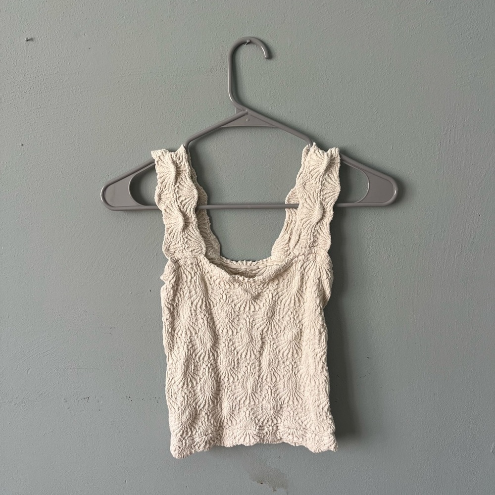 Free people patterned white top - size S
